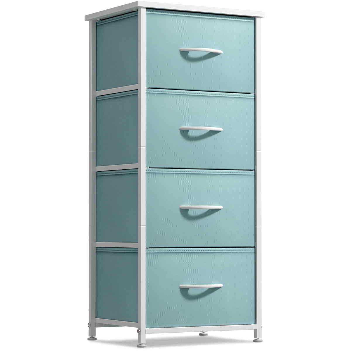 Sorbus dresser storage tower wood-top shows sturdy surface for lamps and decor
