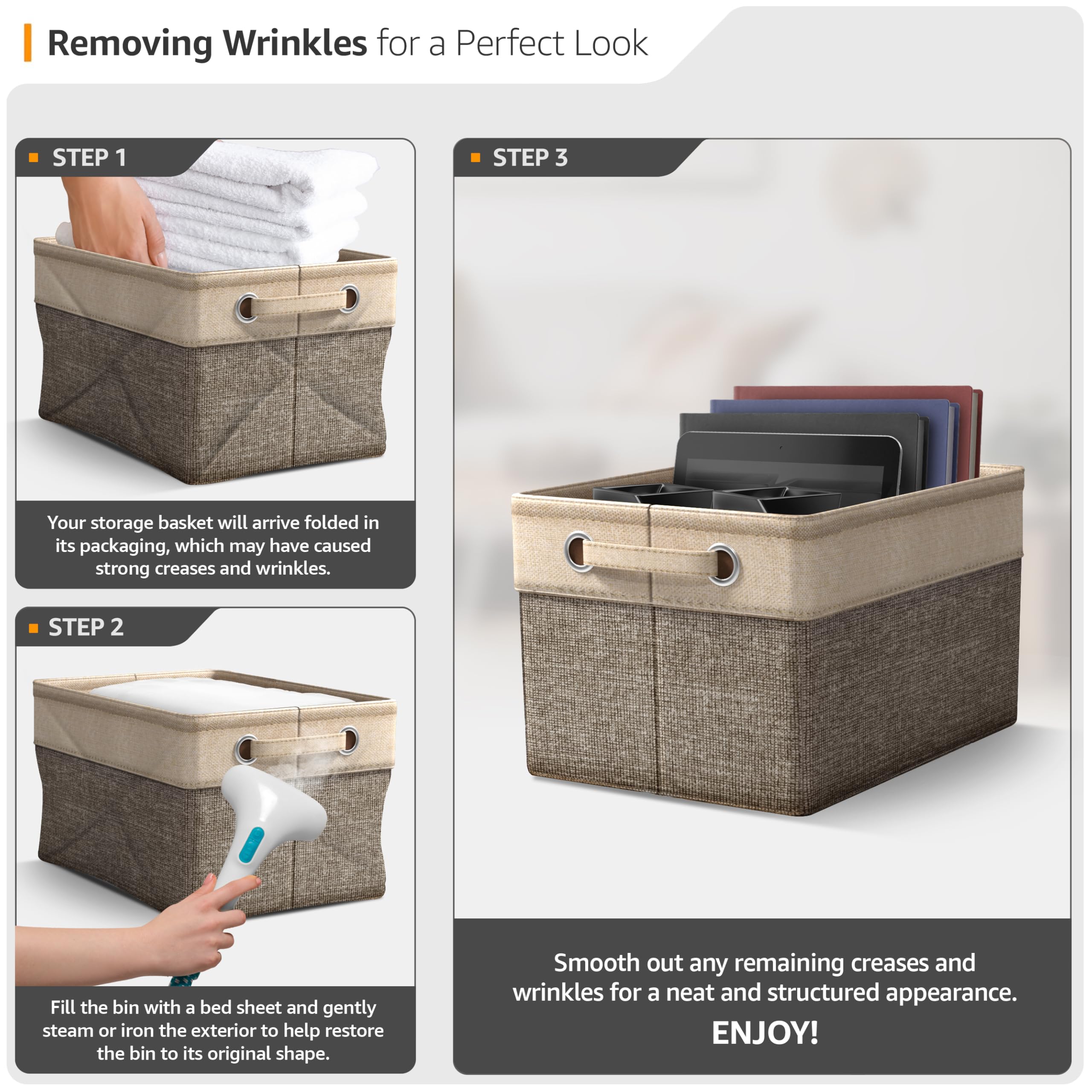 Sorbus easy-clean storage cubes simplify upkeep with damp-cloth cleaning.