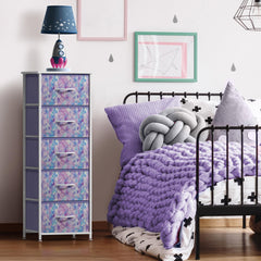 Sorbus fabric dresser 5-drawer close-up shows durable fabric bins for organized clothing.