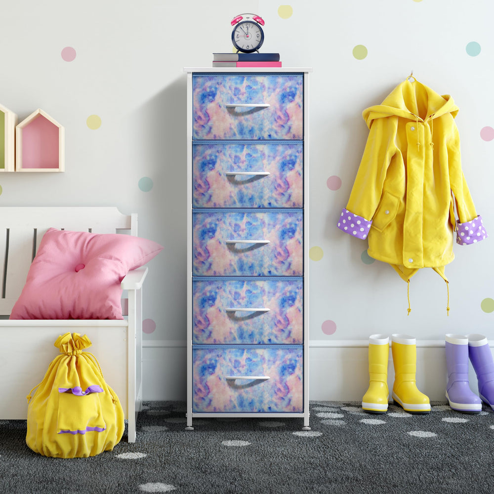 Sorbus fabric dresser in a kids' room showcases tidy, accessible organization and display space.