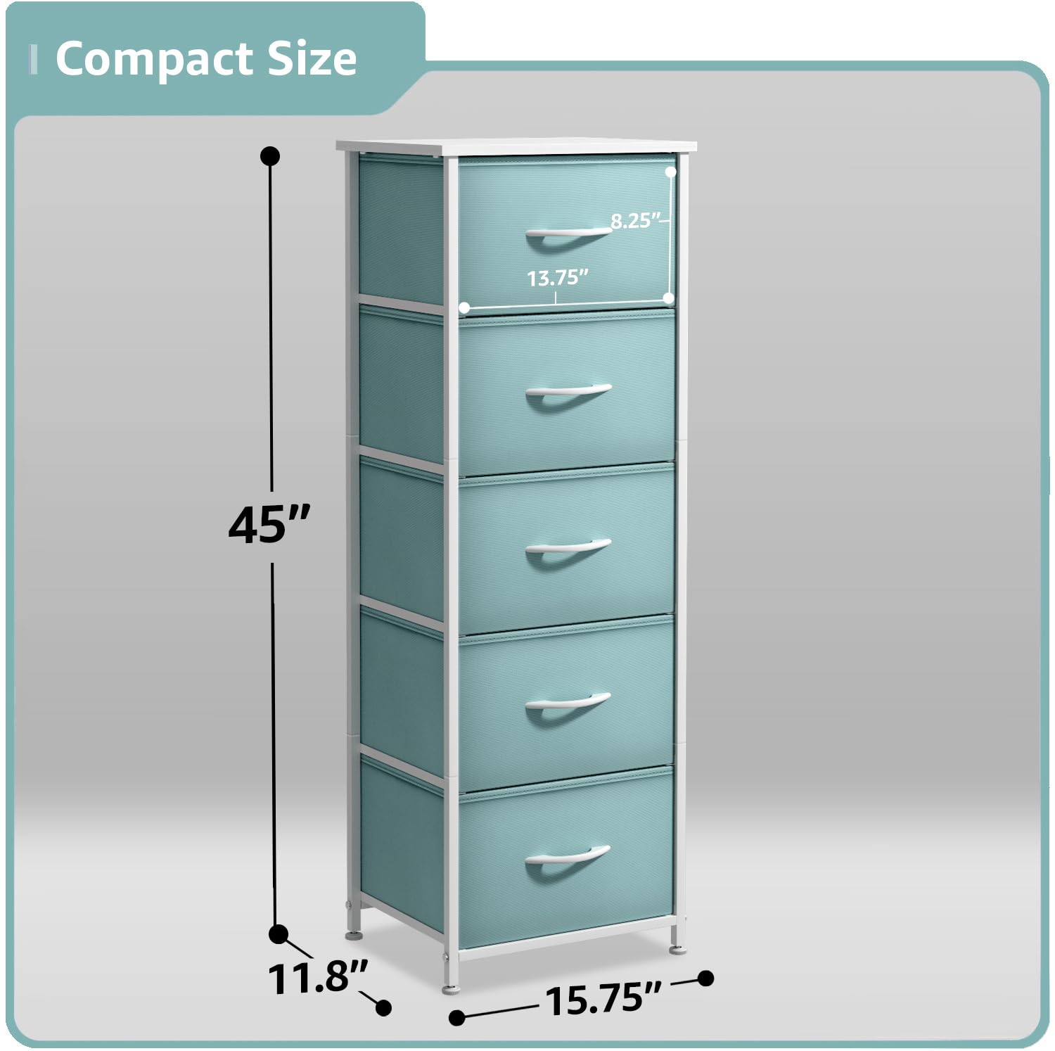 Sorbus fabric dresser aqua foldable drawers for compact closet storage