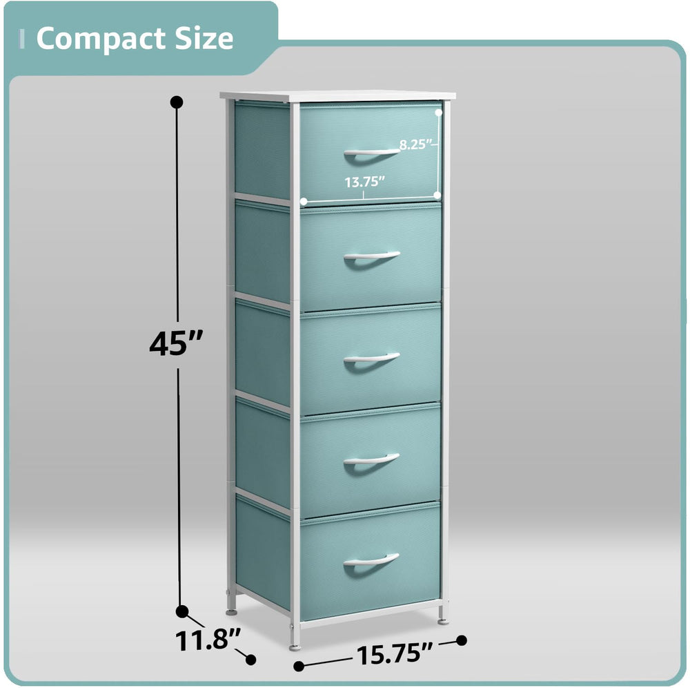 Sorbus fabric dresser aqua foldable drawers for compact closet storage