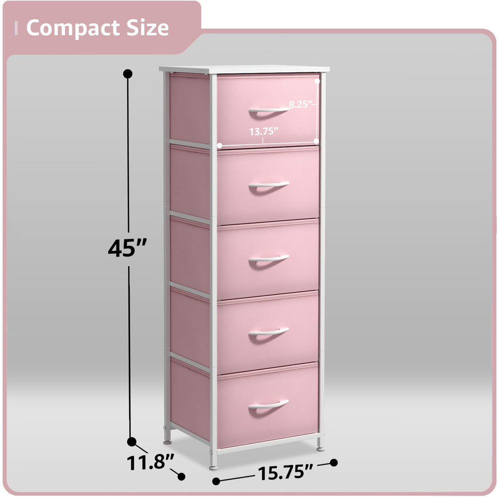 Sorbus fabric dresser in nursery helps reduce clutter and keep essentials accessible.
