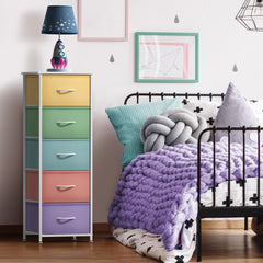 Sorbus fabric dresser pastel wood top ideal for lamps and small essentials