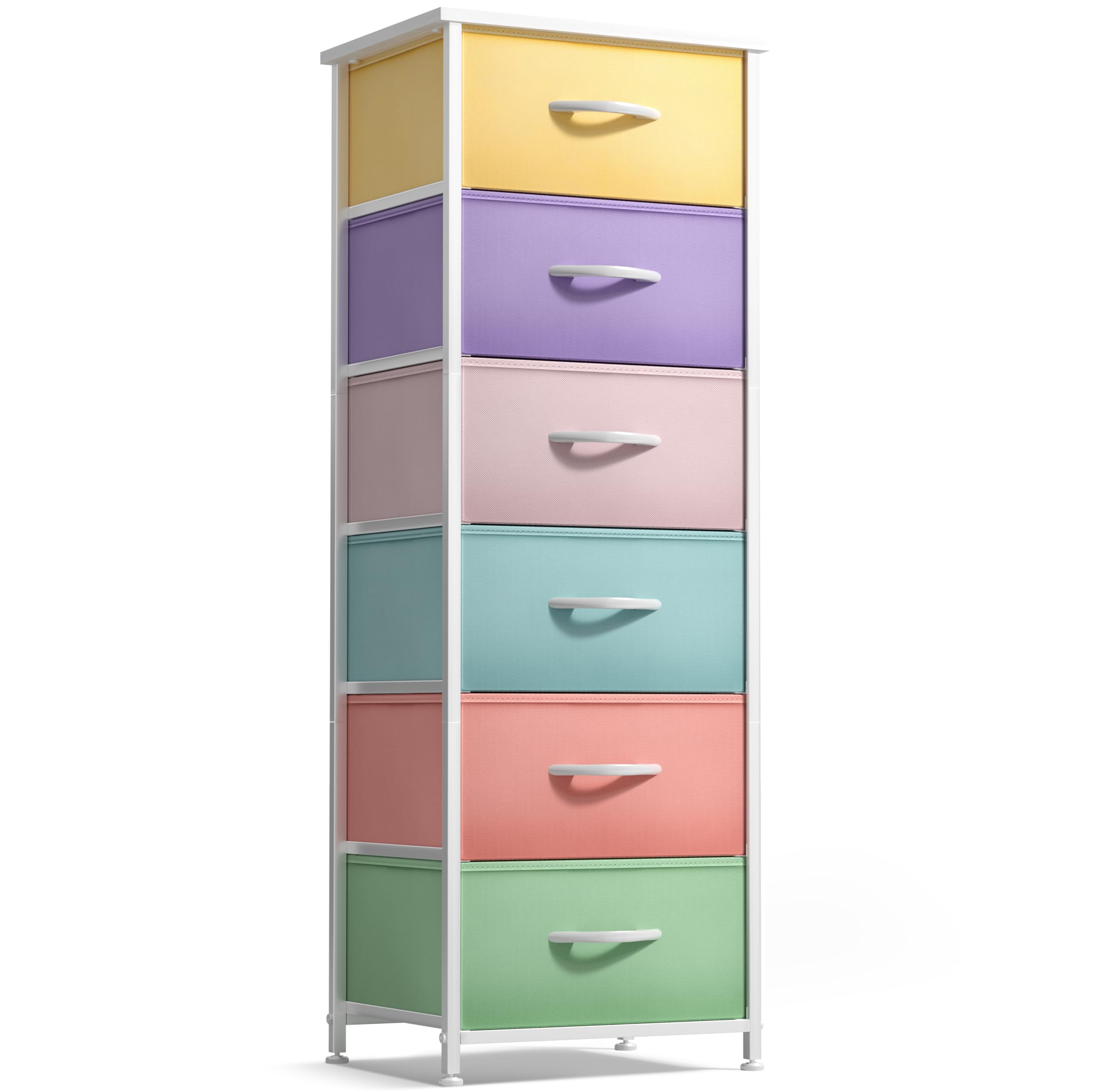 Sorbus Fabric Dresser side view shows sturdy frame for kids’ room storage