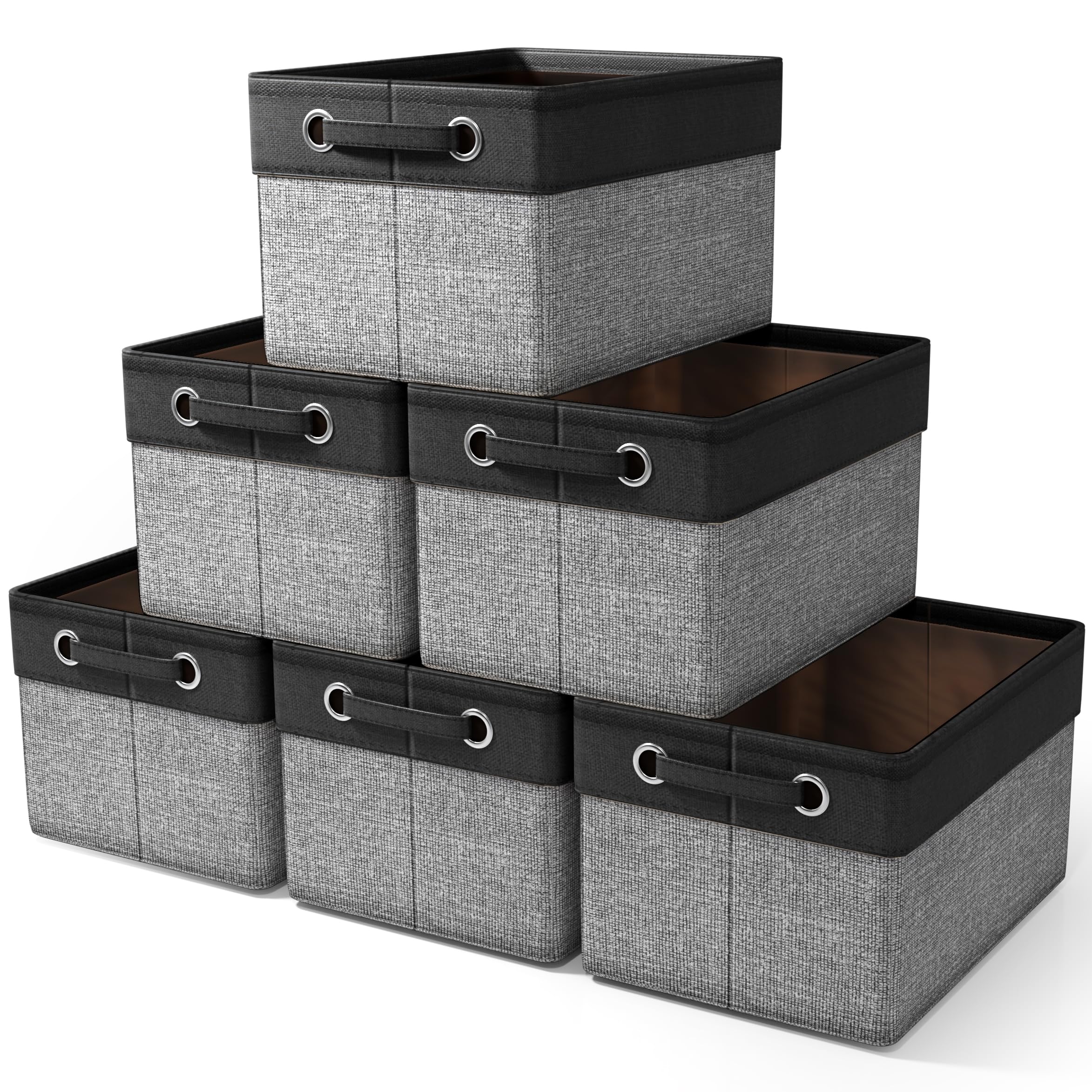 Sorbus fabric storage bins collection on a shelf for tidy, accessible home organization.
