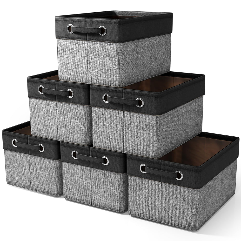 Sorbus fabric storage bins collection on a shelf for tidy, accessible home organization.