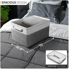 Sorbus fabric storage bins showing collapsible structure for space-saving storage.