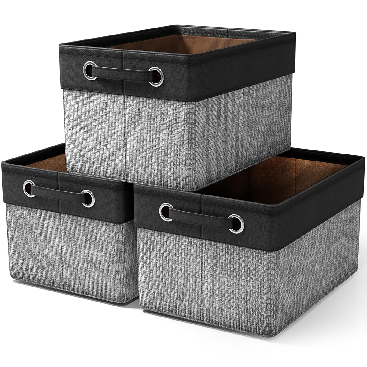 Sorbus fabric storage cubes 15-inch front view demonstrate sturdy collapsible design for easy organization