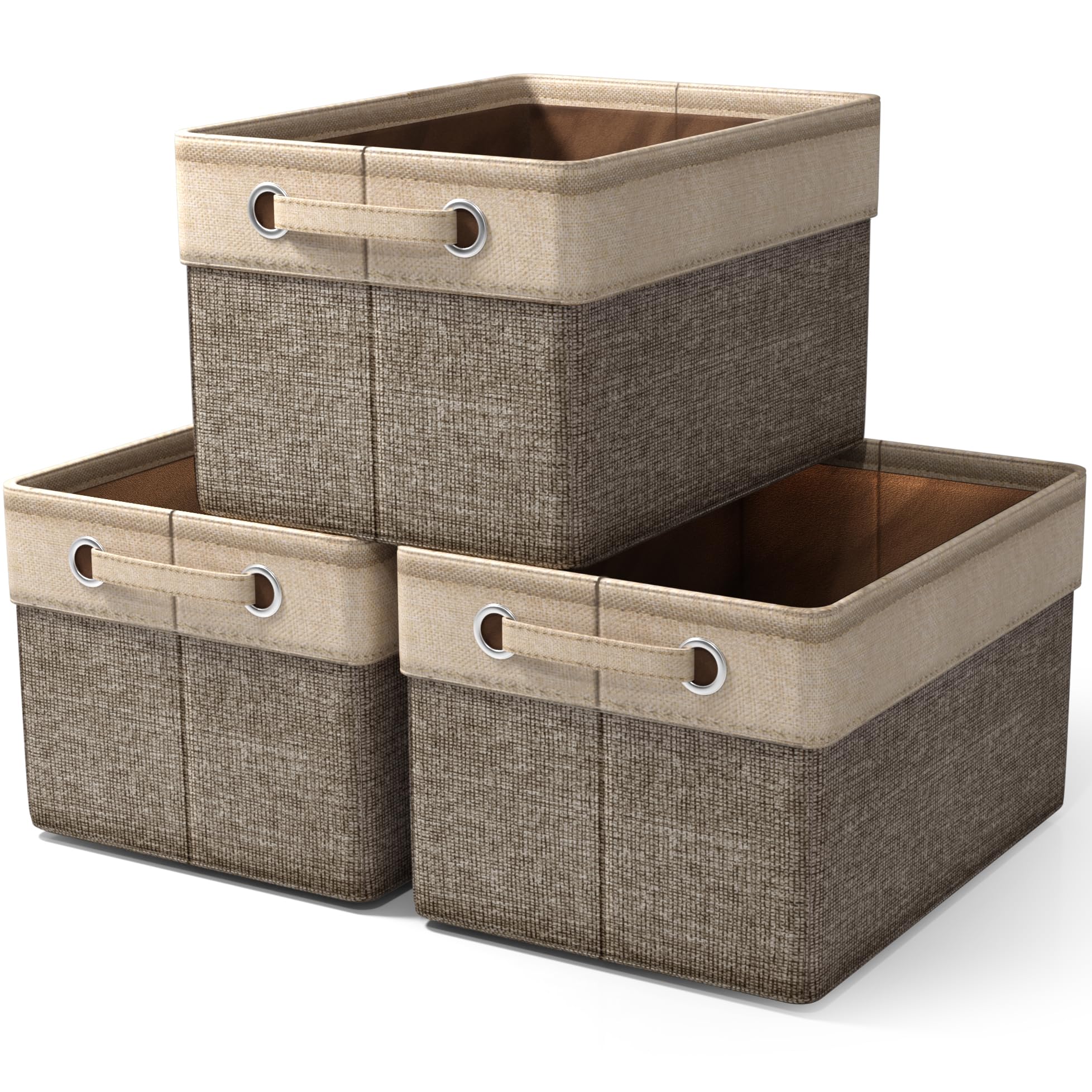 Sorbus fabric storage cubes 15in collapsed for space-saving shelf organization.