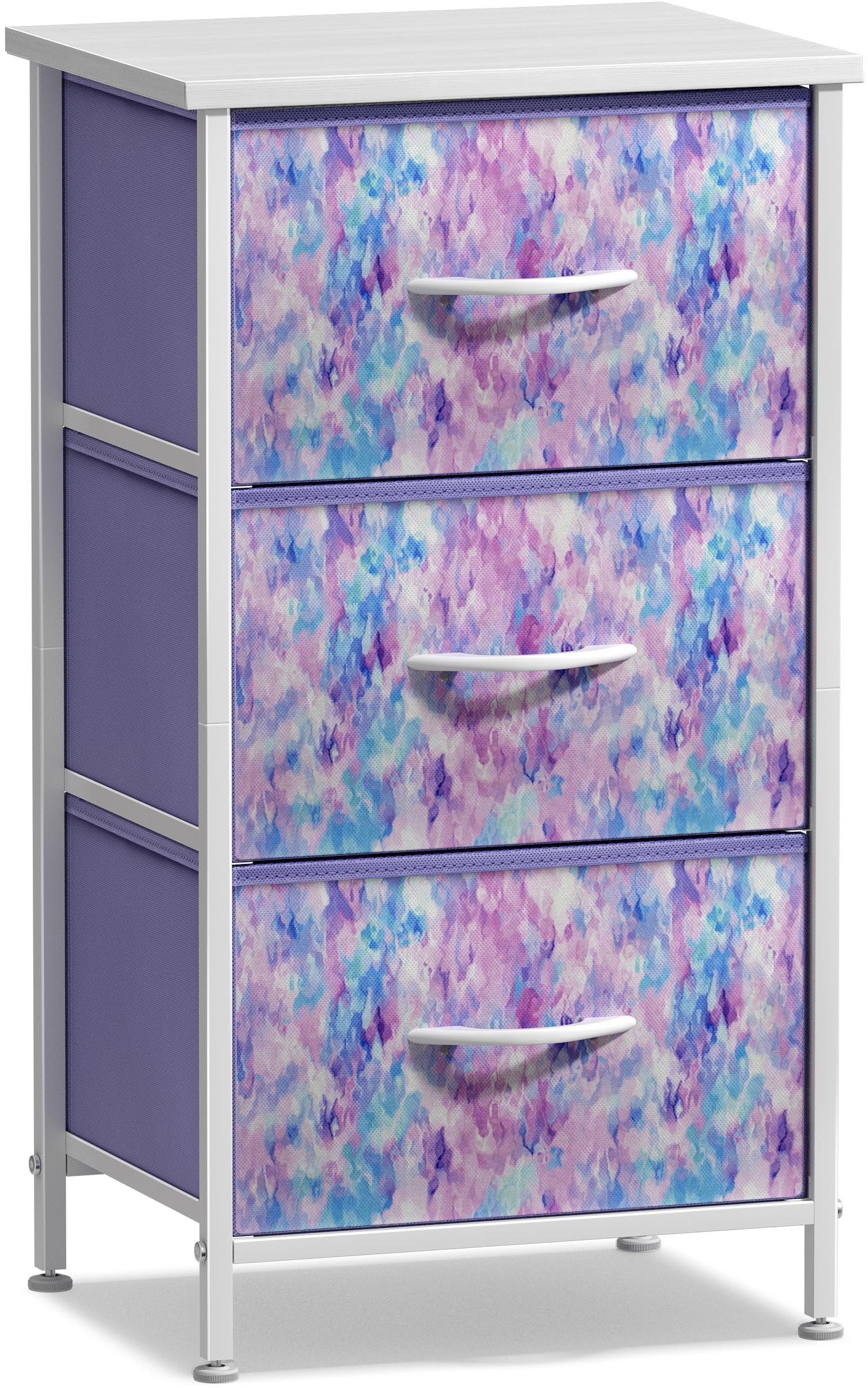 Sorbus nightstand with foldable drawers for flexible organization.