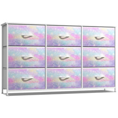 Sorbus Kids Dresser 9-drawer unit with wood top for organized clothing.