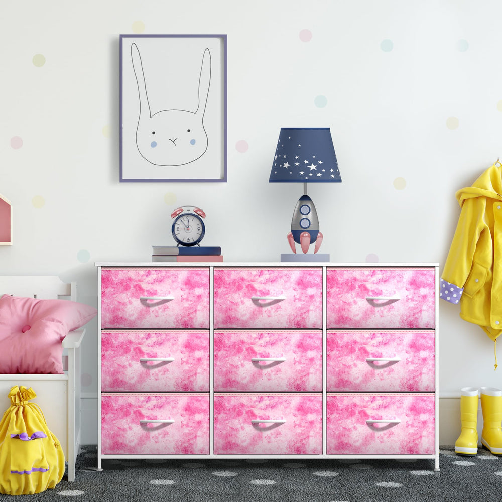 Sorbus Kids Dresser in a bedroom setup illustrating style and storage.