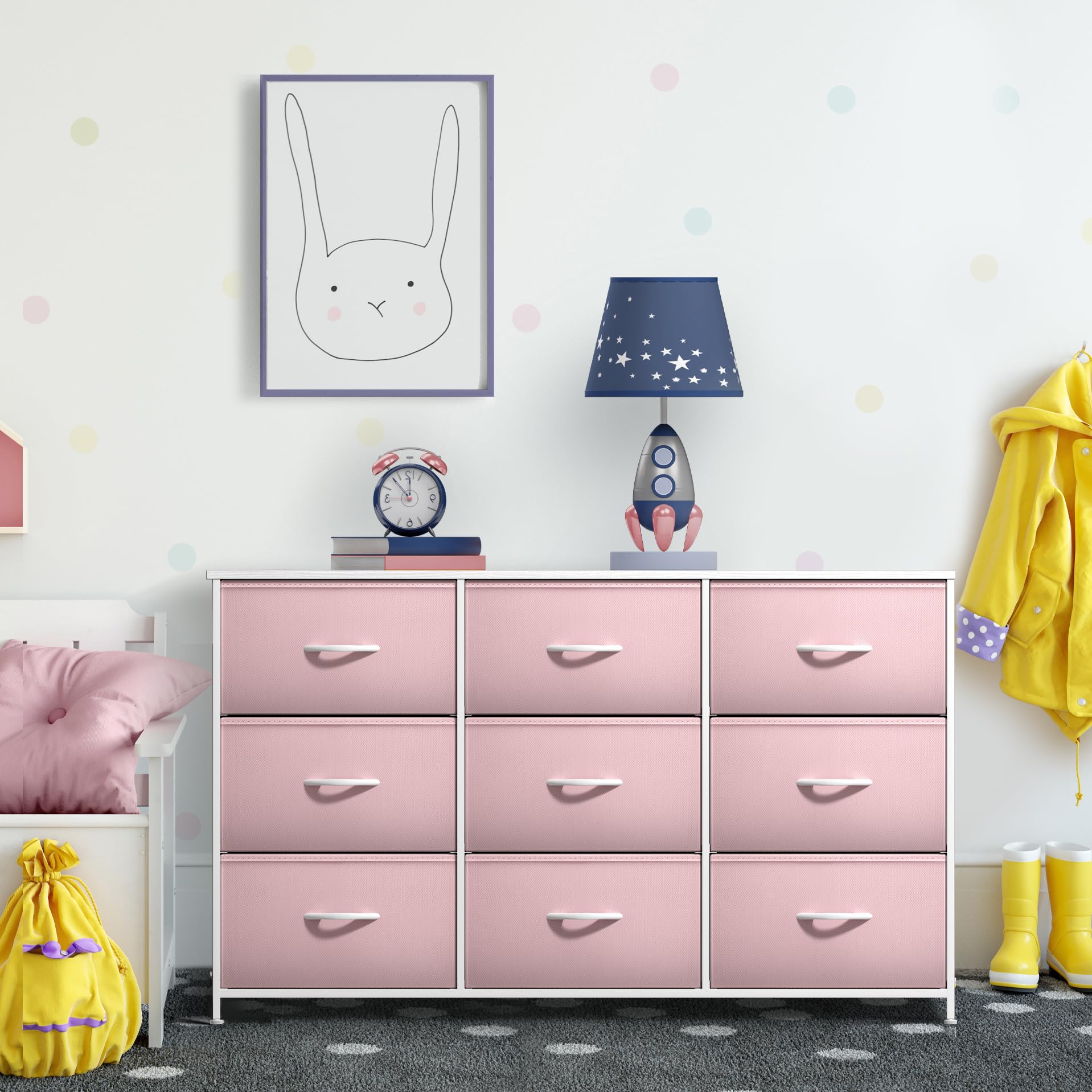 Sorbus dresser with dimensions shown to help plan room layout and fit
