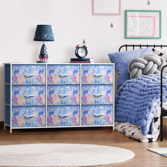 Sorbus Kids Dresser front view showing accessible fabric drawers for clothing