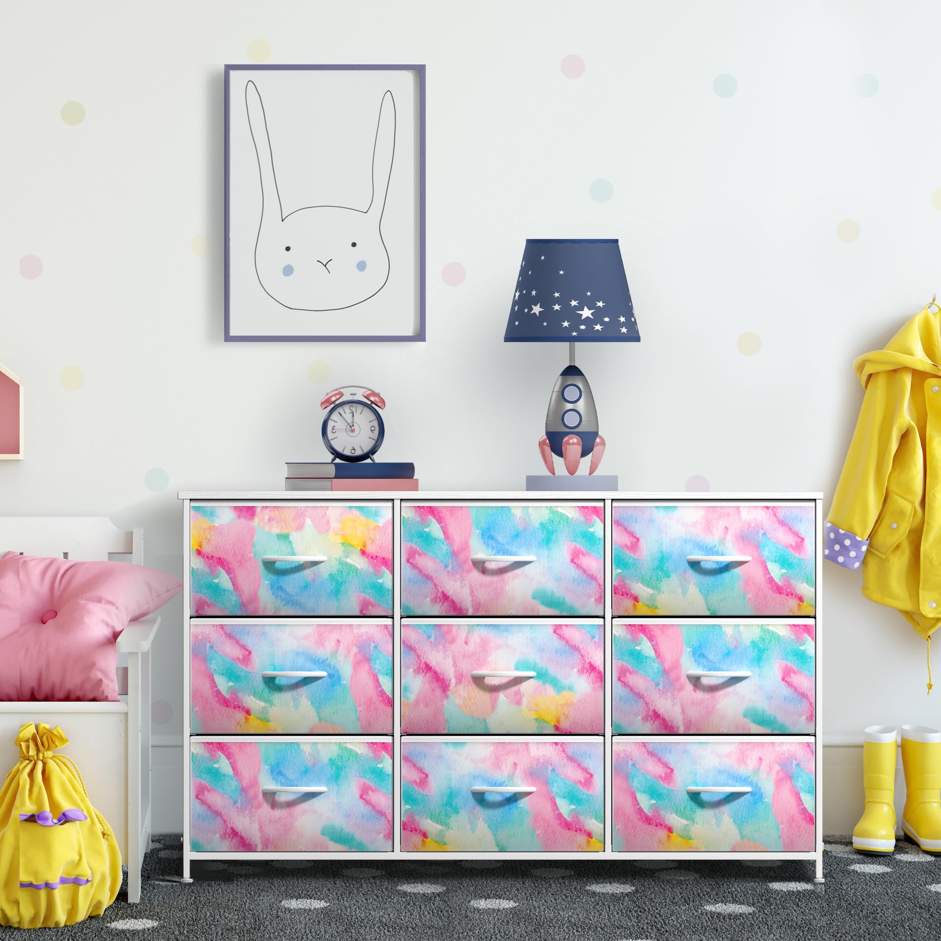 Sorbus Kids Dresser portable design enables simple relocation between rooms.