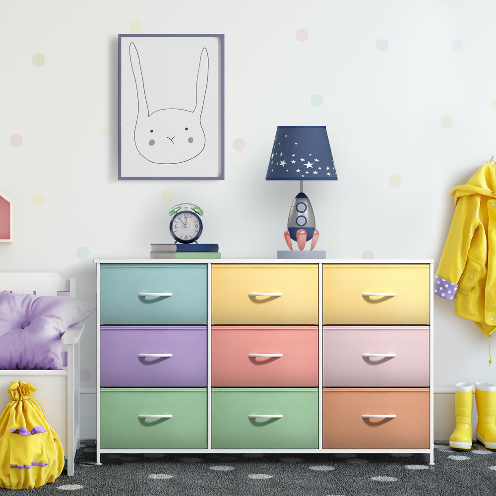 Sorbus Kids Dresser portable lightweight design moves easily between rooms.