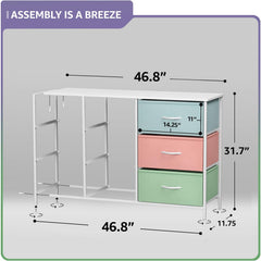 Sorbus Kids Dresser steel frame offers sturdy, reliable support.
