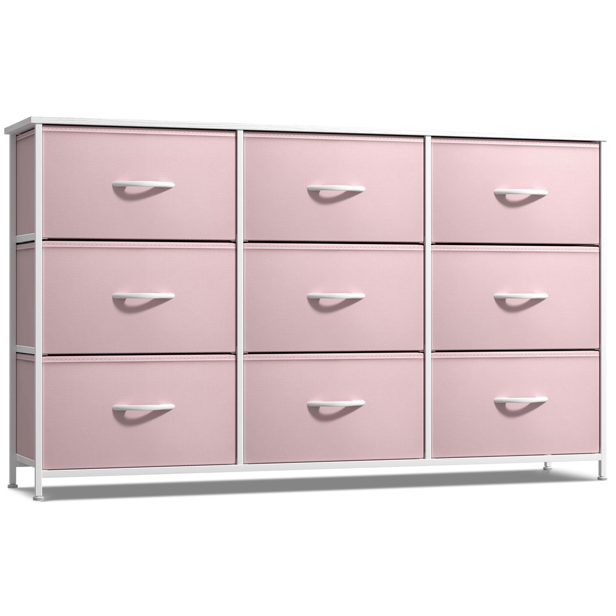 Sorbus Kids Dresser with wood top displaying books and decor for an organized bedside setup