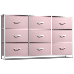 Sorbus Kids Dresser with wood top displaying books and decor for an organized bedside setup