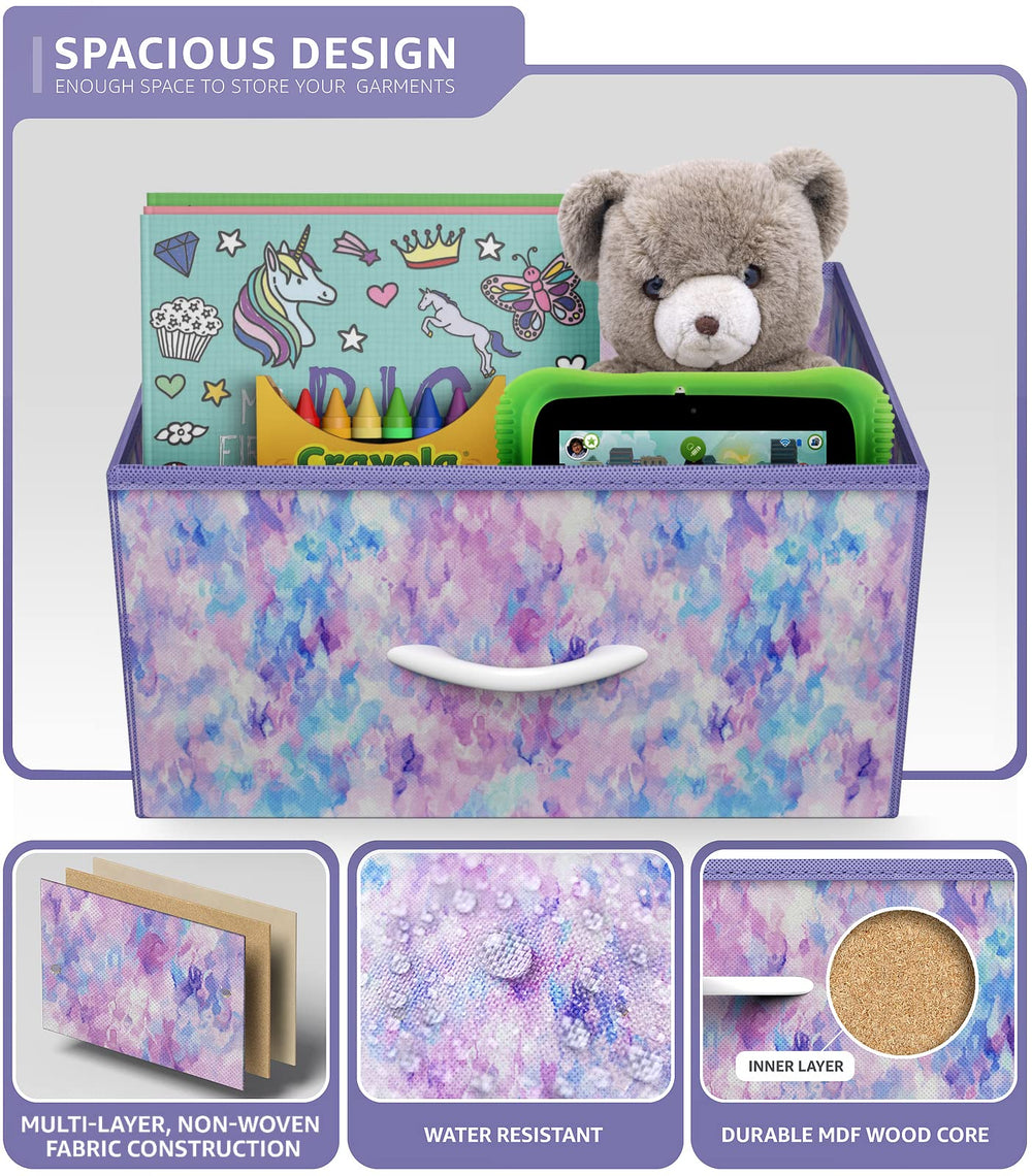 Sorbus nightstand in a bedroom setup with colorful decor.