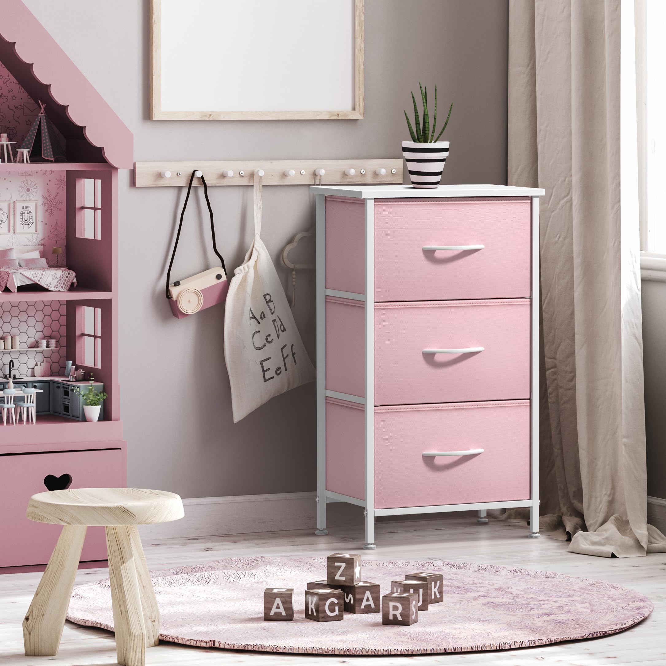 Sorbus nightstand compact design fits small spaces like dorms.