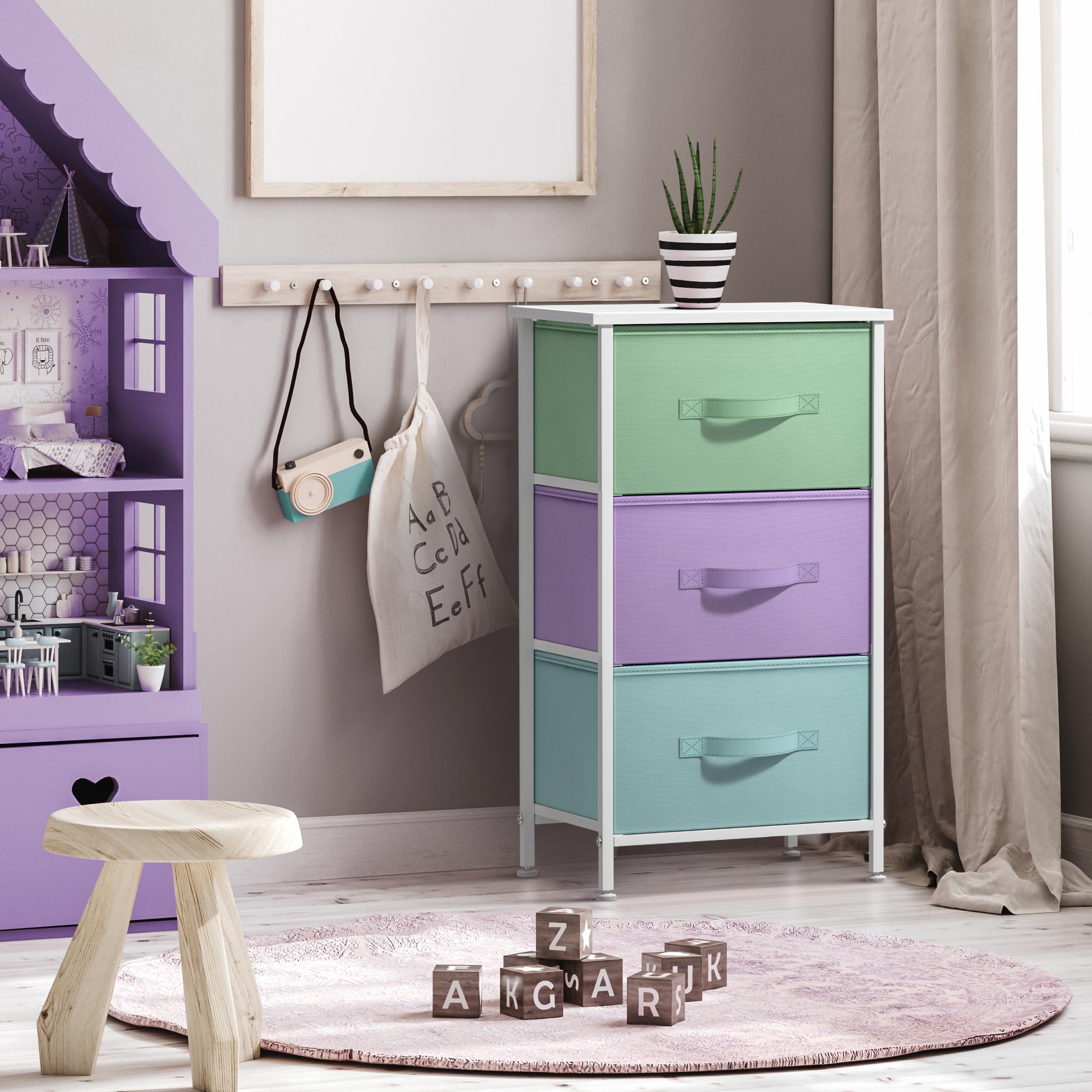 Sorbus nightstand pastel colors suit nursery teens dorm rooms for cozy decor.