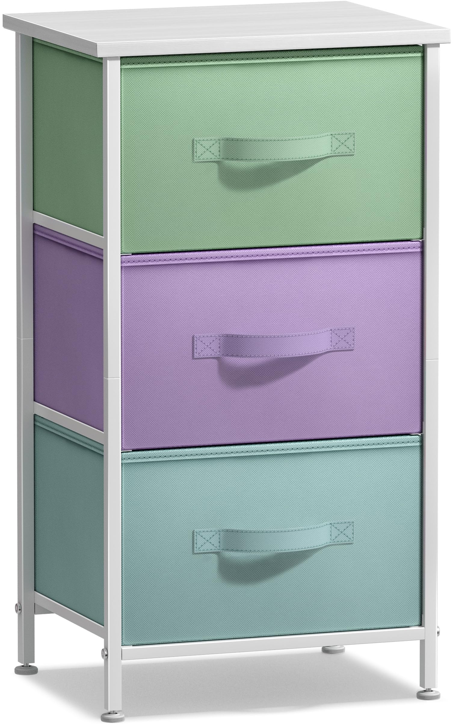 Sorbus nightstand with removable bins simplifies moving and reconfiguration across spaces.