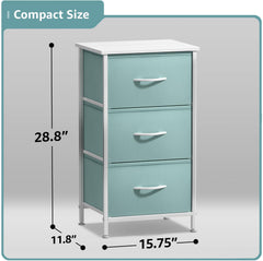 Sorbus nightstand steel frame in aqua, providing sturdy bedside support.