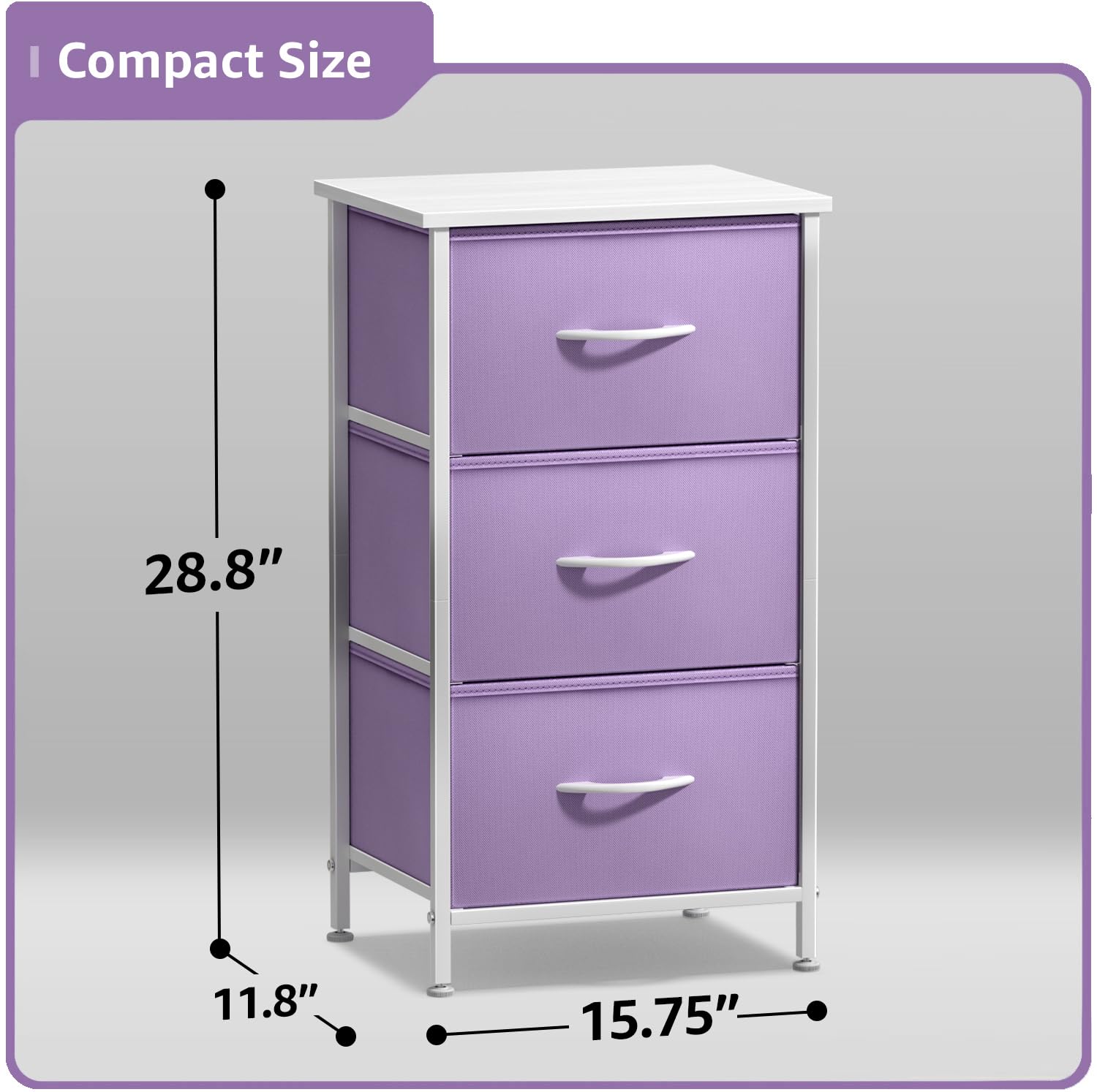 Sorbus nightstand steel frame offers durable support in compact spaces.