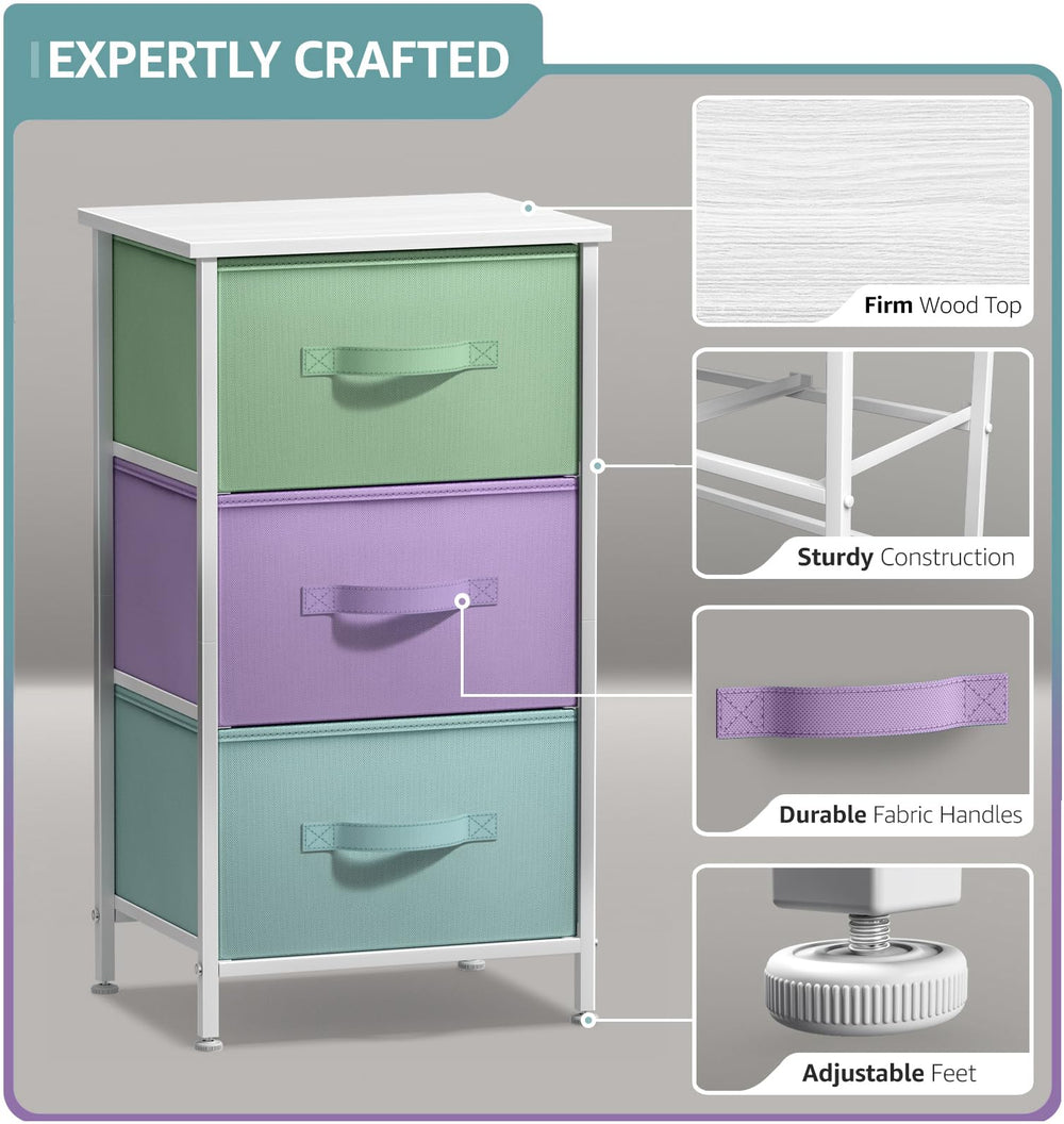 Sorbus nightstand steel-frame construction ensures sturdy stability for daily use.