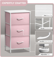 Sorbus nightstand steel frame ensures durable stability in any room.