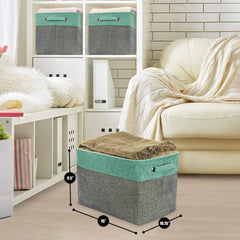 Sorbus Premium Storage Cubes teal collapsible flat for compact closet storage and portability.