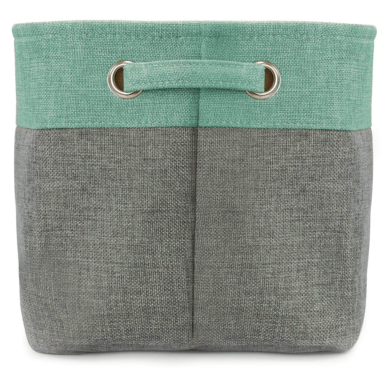 Sorbus Premium Storage Cubes teal on a shelf demonstrating cube storage organization.