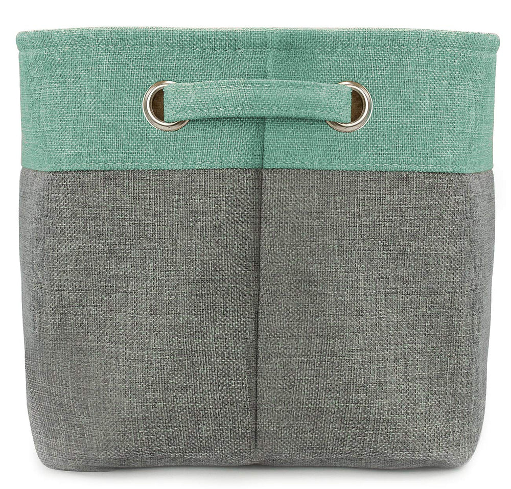 Sorbus Premium Storage Cubes teal on a shelf demonstrating cube storage organization.