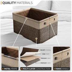 Sorbus rectangular storage bin 15in soft material blends with decor.