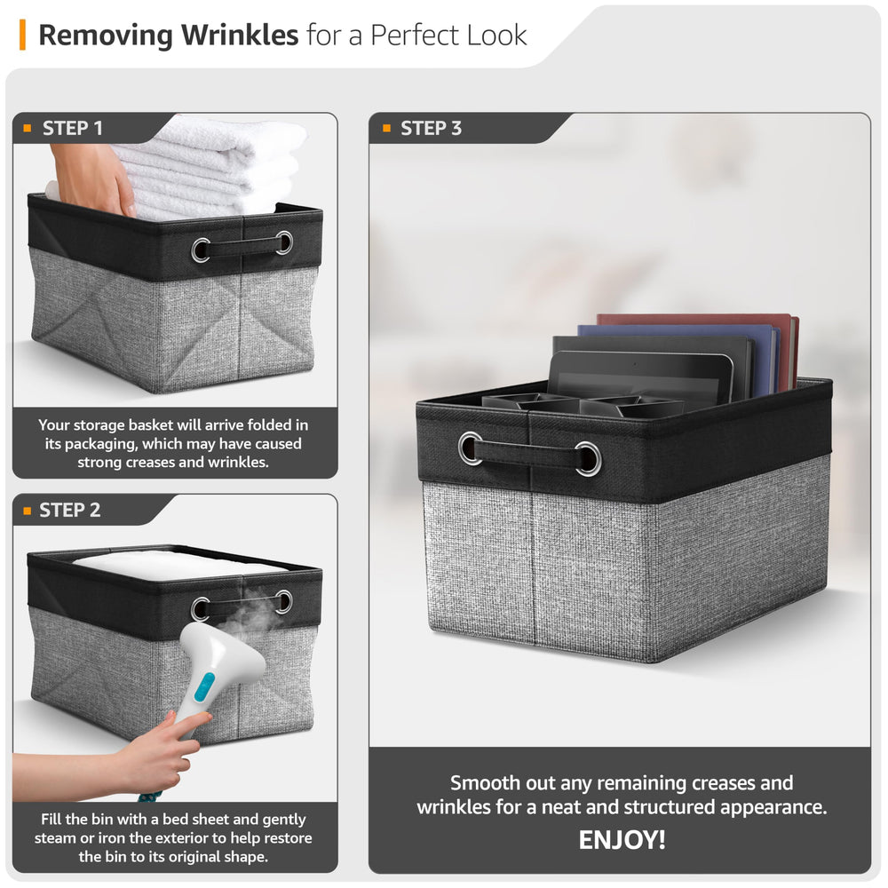 Sorbus rectangular storage bins offer durable structure for heavy items.