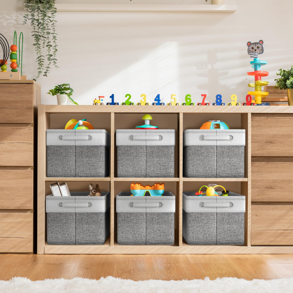 Sorbus shelf-storage bins placed in a cube storage system for tidy access.