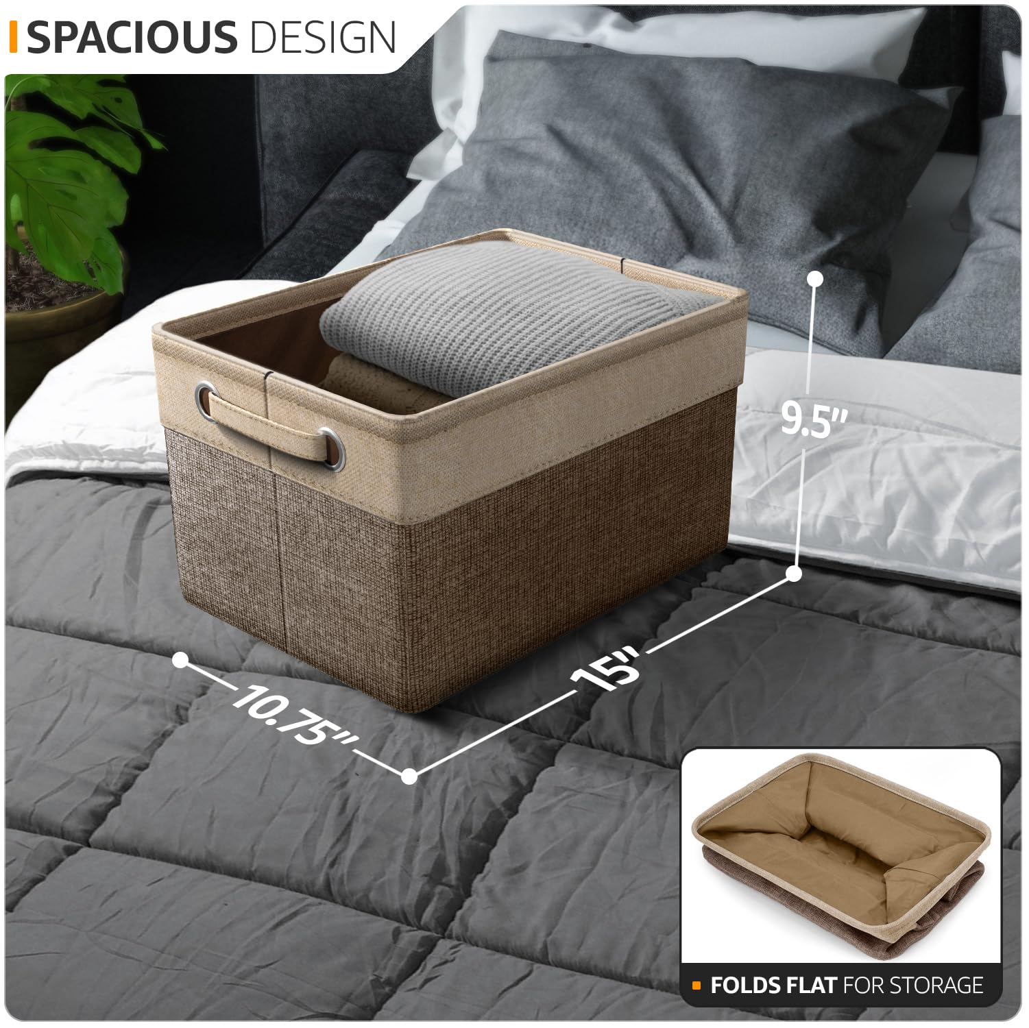 Sorbus storage cubes 15in with dual handles for easy transport and staging.