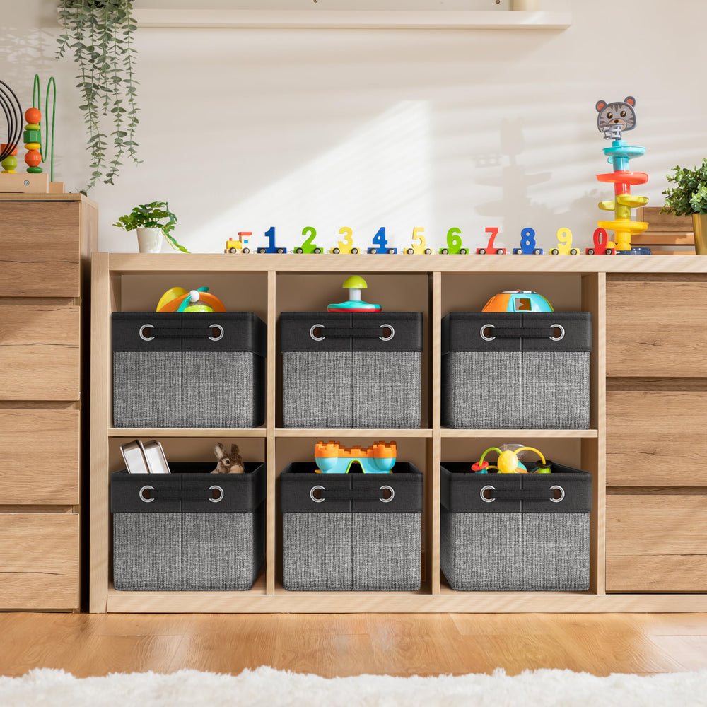 Sorbus storage cubes collapsed flat for space-saving storage when not in use