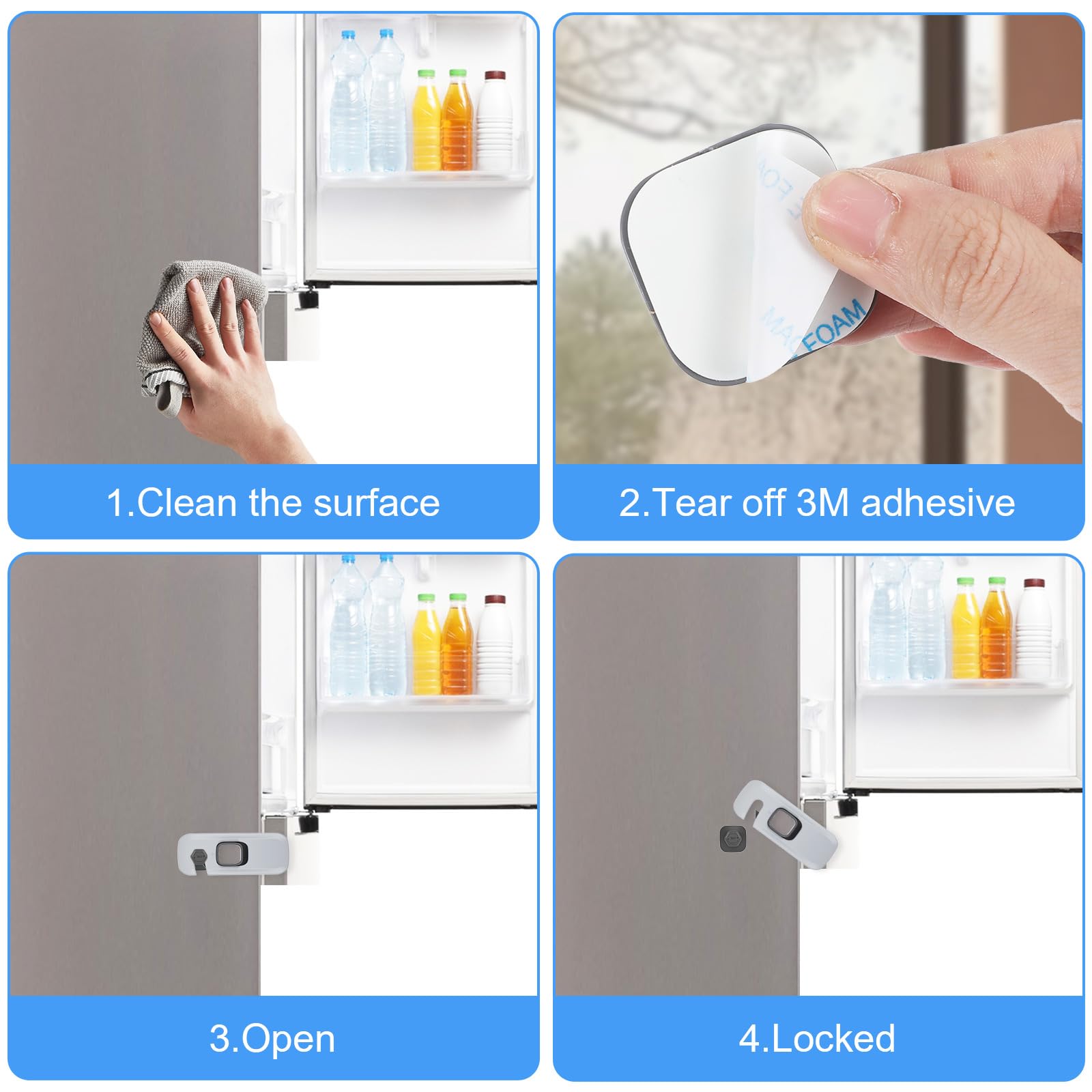 Sorcristy upright freezer lock keeps contents safe while preserving easy adult operation.