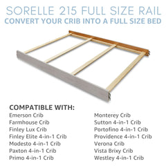 Sorelle 215 full-size adult rail closeup highlights sturdy construction and safety