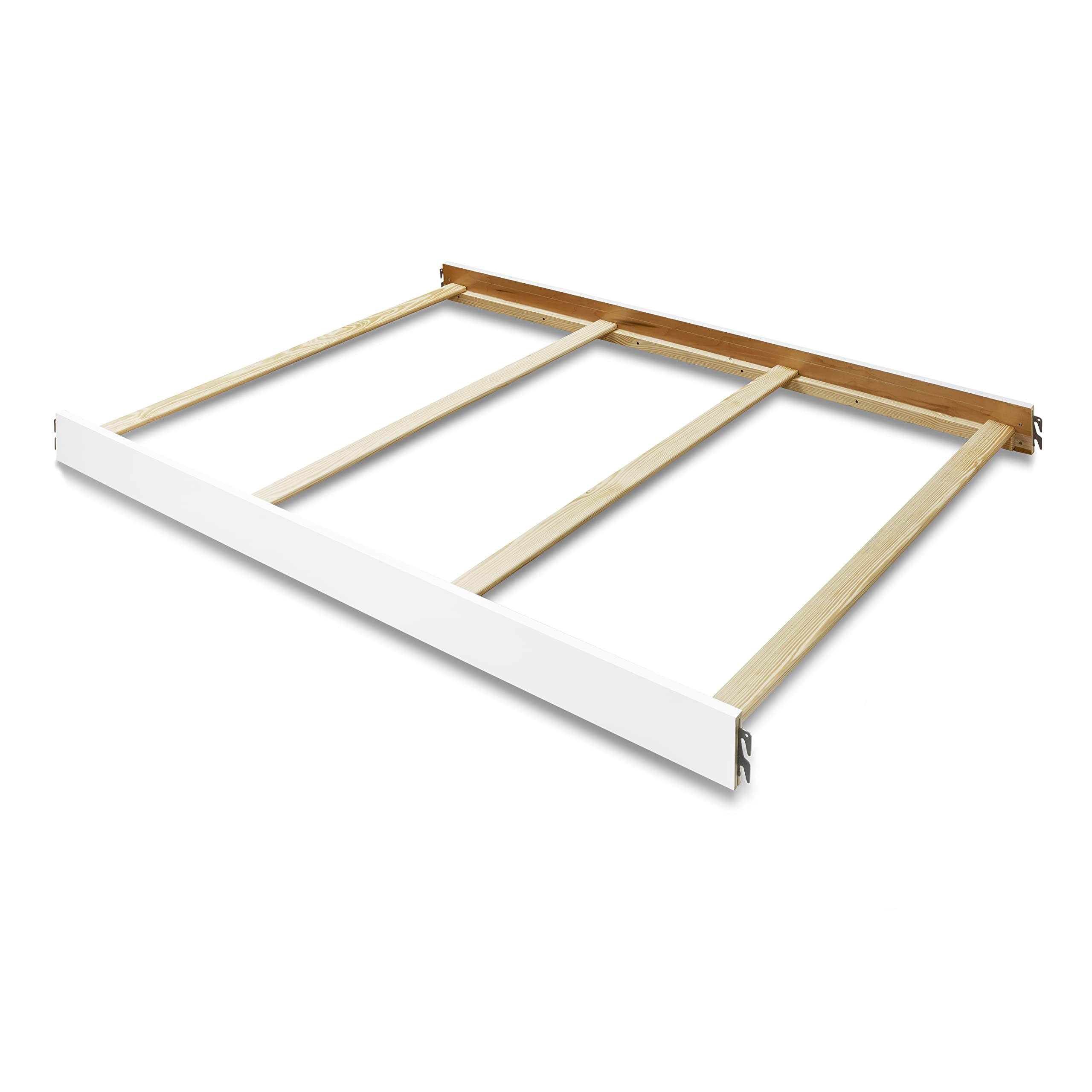 Sorelle 215 rail white assembly demonstrates secure crib-to-bed upgrade