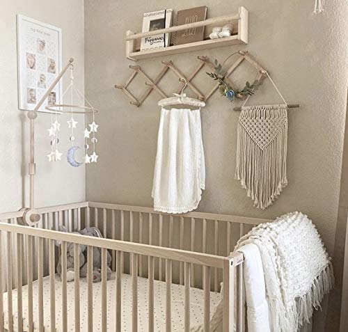 Sorrel + Fern 31-inch arm fits most cribs for versatile hanging.