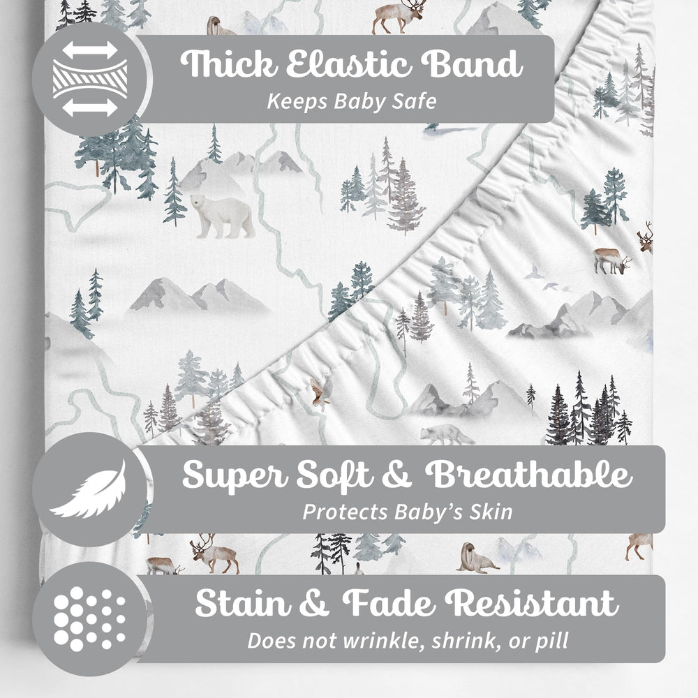 Sorrel + Fern Arctic Journey fabric handles spills and is easy to care for.