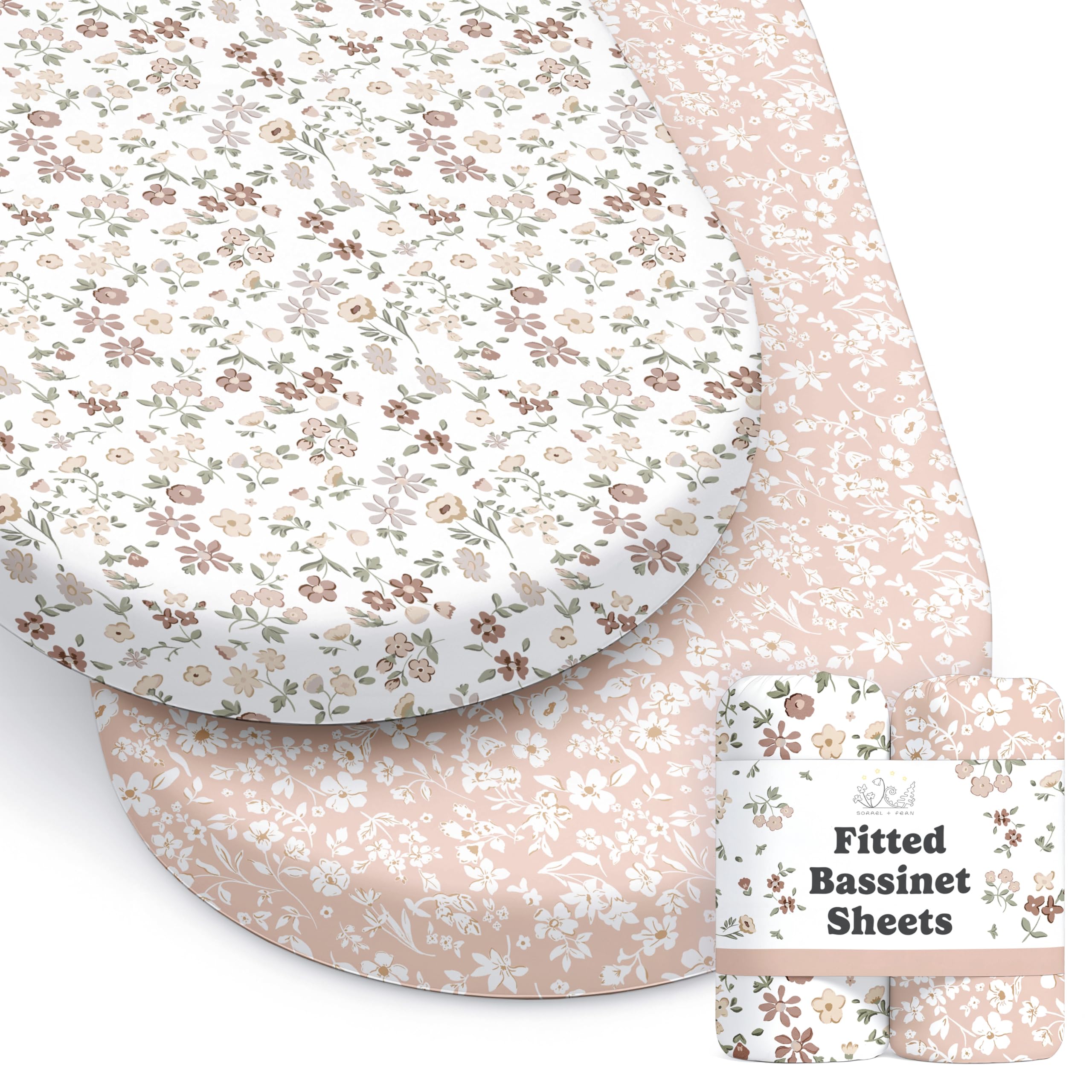 Sorrel + Fern Fleurette pattern sheets offer luxurious softness for baby sleep.