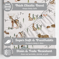 Sorrel + Fern bassinet sheets elastic band closeup demonstrates secure fit.