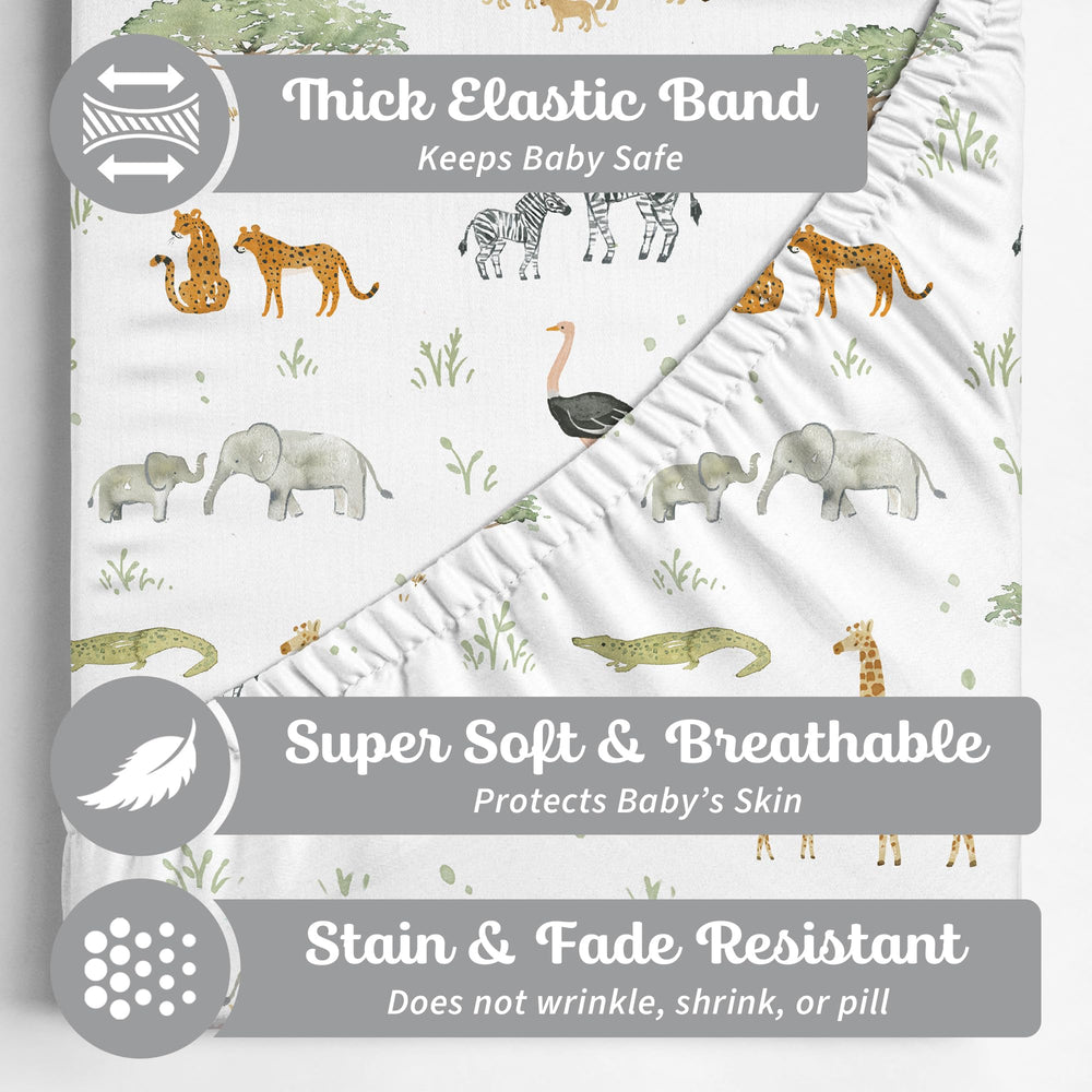 Sorrel + Fern bassinet sheets in use bedside setup with soft lighting