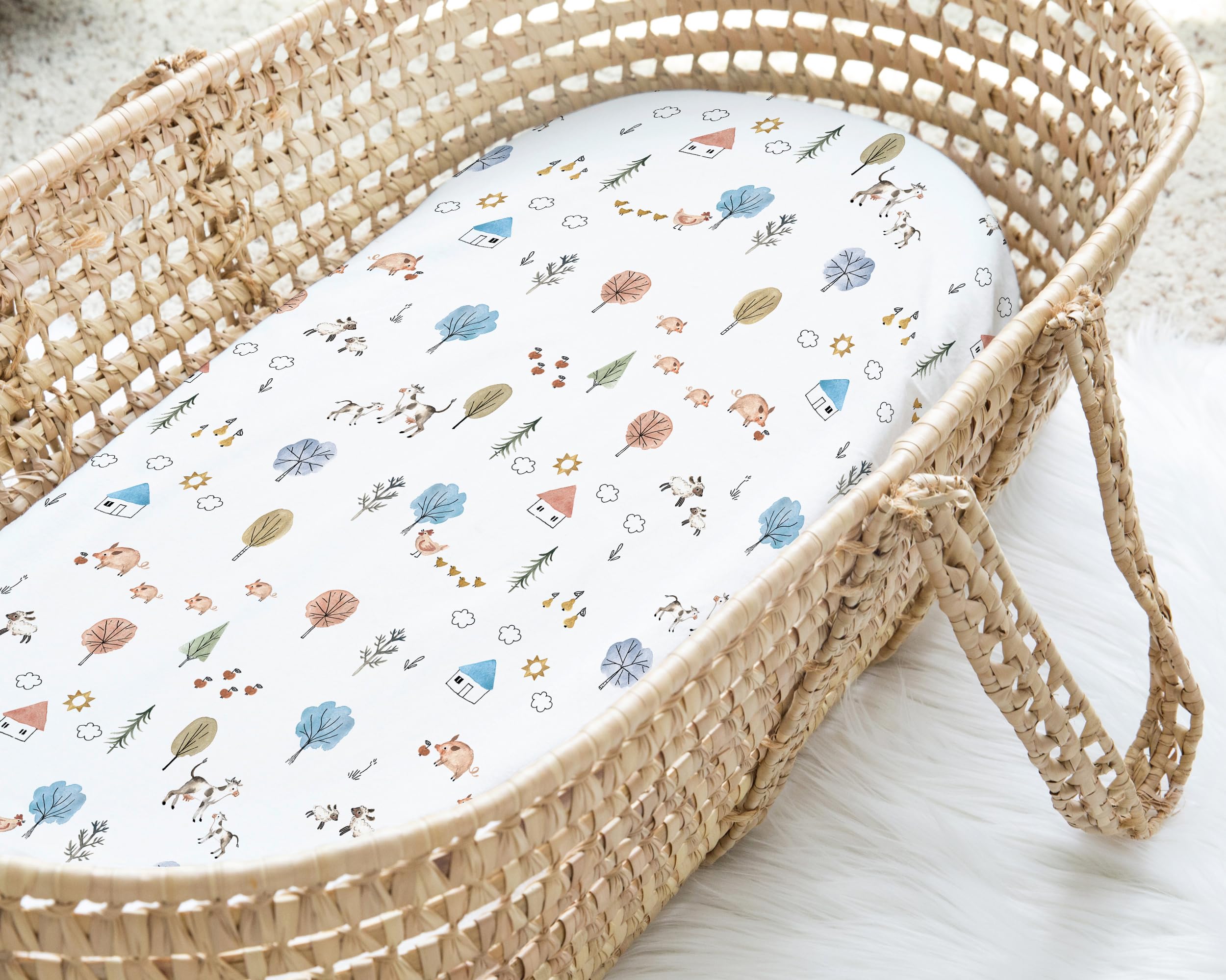 Sorrel and Fern machine-washable bassinet sheets for busy parents