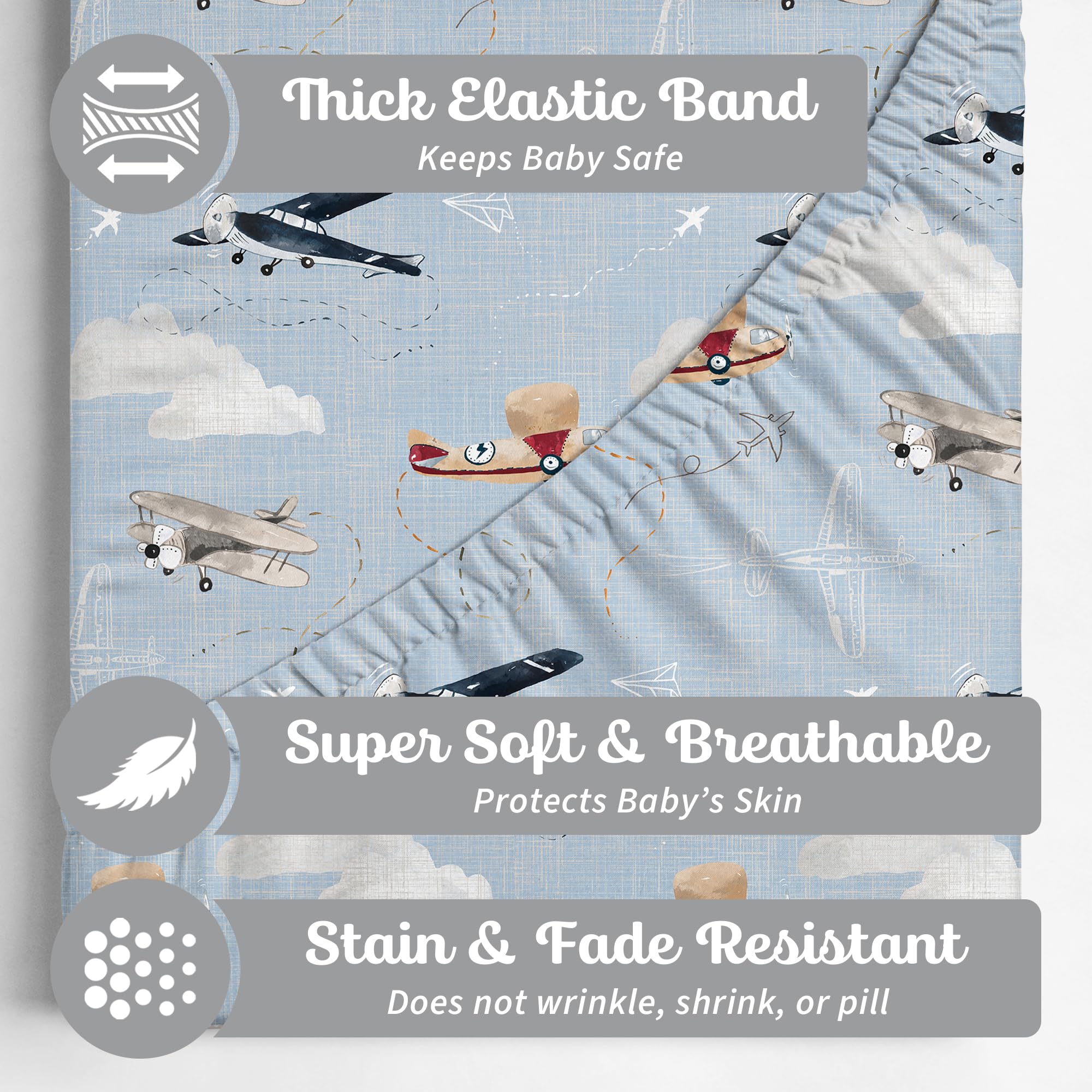 Sorrel Fern buttery-soft organic cotton closeup highlights cozy baby sheets.